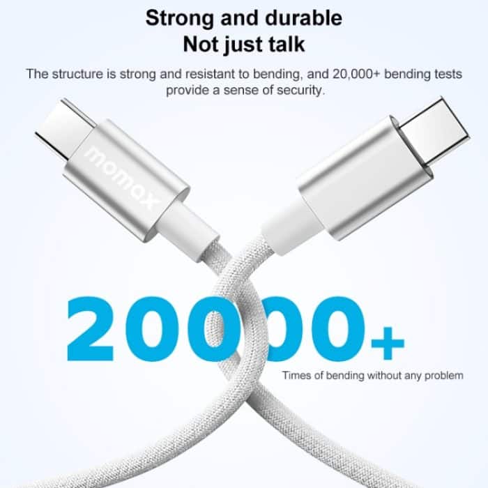 MOMAX DC30 1,5 m USB-C/Typ-C auf USB-C/Typ-C 60 W geflochtenes Datensynchronisierungs-Ladekabel – Bild 5