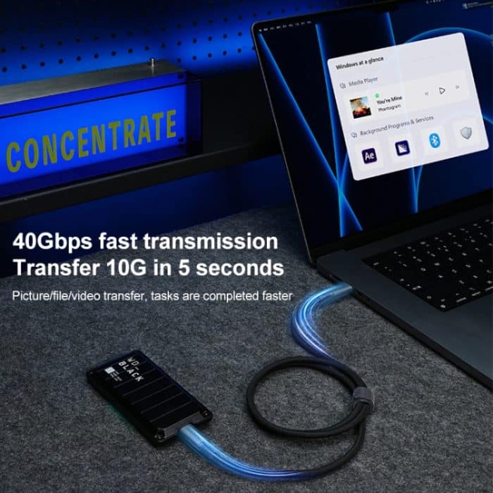 MOMAX DC39 1 m USB4.0 USB-C/Typ-C auf USB-C/Typ-C 240 W geflochtenes Datensynchronisierungs-Ladekabel – Bild 6