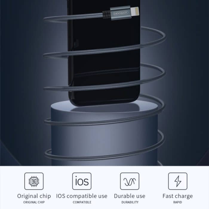 JOYROOM S-M369 Simple Series 2,4 A 8-poliges geflochtenes Nylon-Datenkabel, Länge: 1,2 m – Bild 9