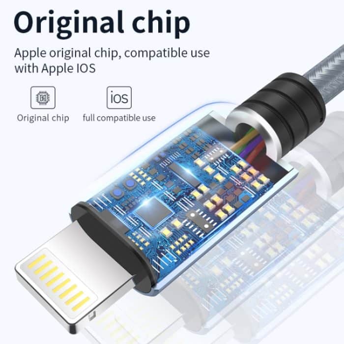 JOYROOM S-M369 Simple Series 2,4 A 8-poliges geflochtenes Nylon-Datenkabel, Länge: 1,2 m – Bild 10