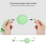 3,5 A Flüssigsilikon 3 in 1 USB auf USB-C / Typ C + 8Pin + Micro-USB einziehbares Daten-Sync-Ladekabel – Bild 7