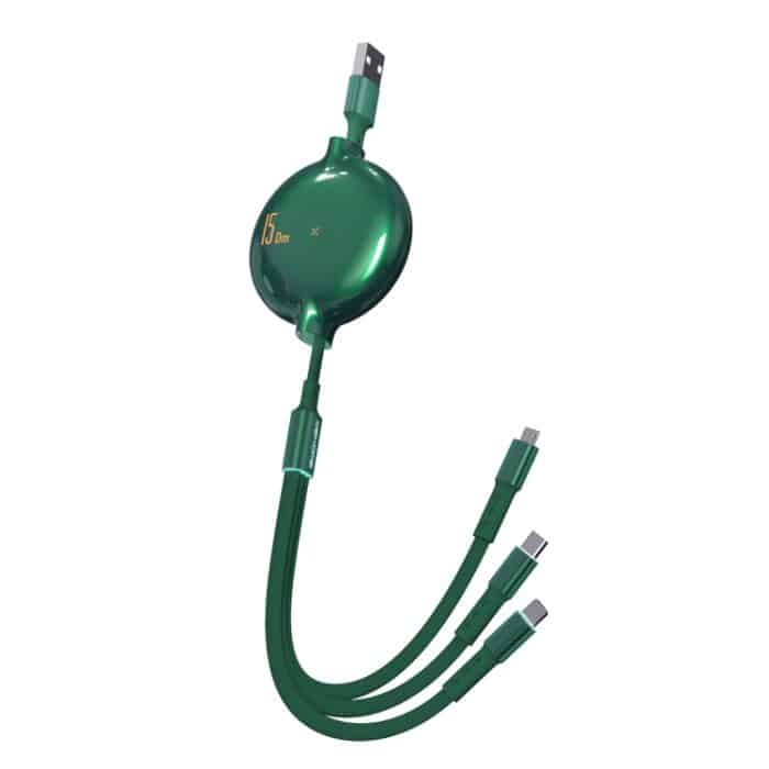 IPXS5931G.jpg WK WDC-124 3A 3 In 1 8 Pin + Typ-C / USB-C + Micro USB Teleskop-Ladedatenkabel der Bona-Serie, Länge: 1,5 m – Bild 1