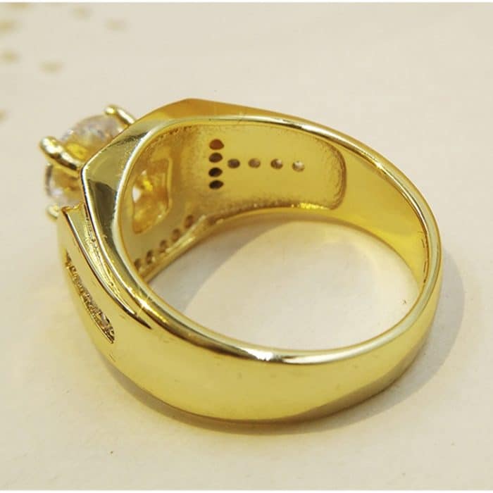 Fashion Businessman 18 Karat Weißgold plattiert + AAA Zirkon Herren Diamantring, Größe: 7, Durchmesser: 17,3 mm, Umfang: 54,5 mm – Bild 7