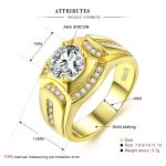 Fashion Businessman 18 Karat Weißgold plattiert + AAA Zirkon Herren Diamantring, Größe: 7, Durchmesser: 17,3 mm, Umfang: 54,5 mm – Bild 8