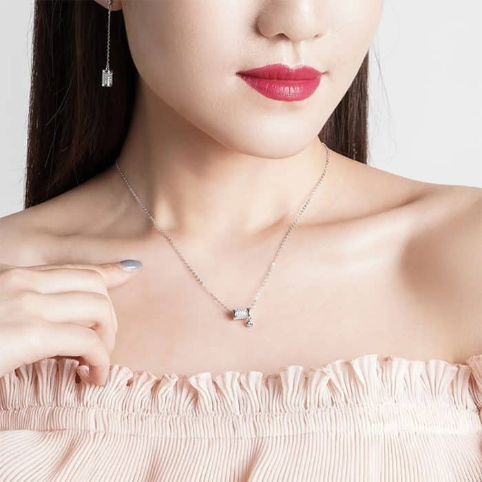 Damenmode S925 Sterling Silber Kleine Taille Anhänger Halskette – Bild 4