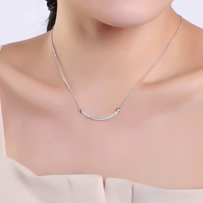 Damenmode S925 Sterling Silber Kleine Taille Anhänger Schlüsselbeinkette Halskette – Bild 1