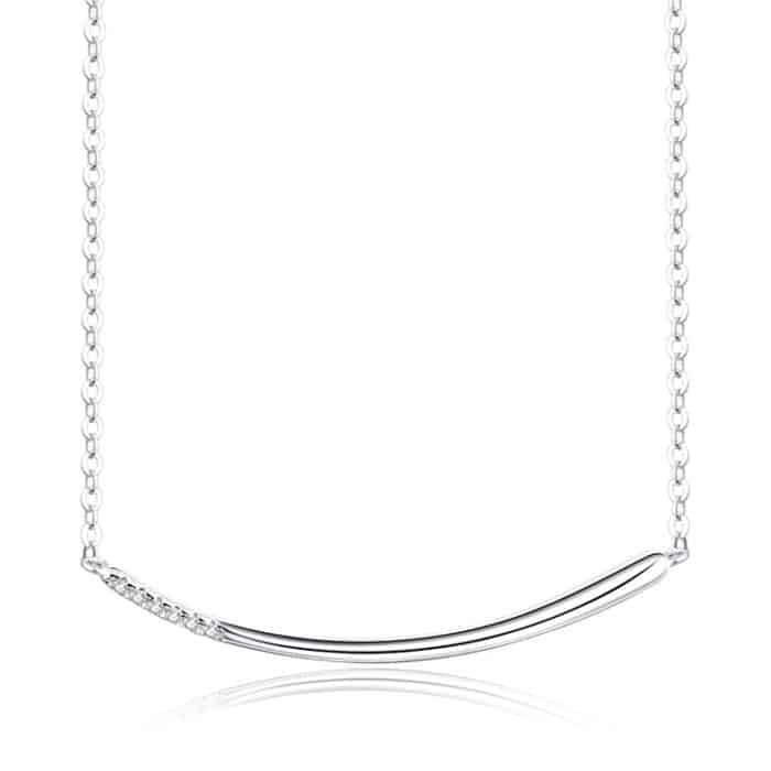 Damenmode S925 Sterling Silber Kleine Taille Anhänger Schlüsselbeinkette Halskette – Bild 2