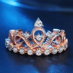 Prinzessin-Königin-Kronenförmiger, rosévergoldeter Zirkonring, US-Größe: 9, Durchmesser: 18,9 mm, Umfang: 59,5 mm – Bild 5