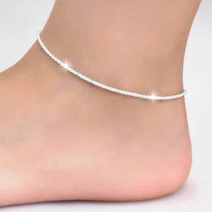 JEWE0174S.jpg Simple Personality Damen versilbertes einfaches Stern-Fußkettchen (Silber) – Bild 1