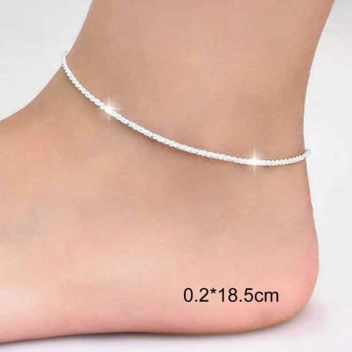 JEWE0174S_4.jpg Simple Personality Damen versilbertes einfaches Stern-Fußkettchen (Silber) – Bild 5