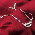 Einfaches, modisches, versilbertes Fußkettchen mit gefrosteten Perlen und Persönlichkeit (Silber) – Bild 2