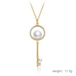 Sommertrend-Diamantform-Perlenschlüssel-Halskette für Frauen – Bild 5