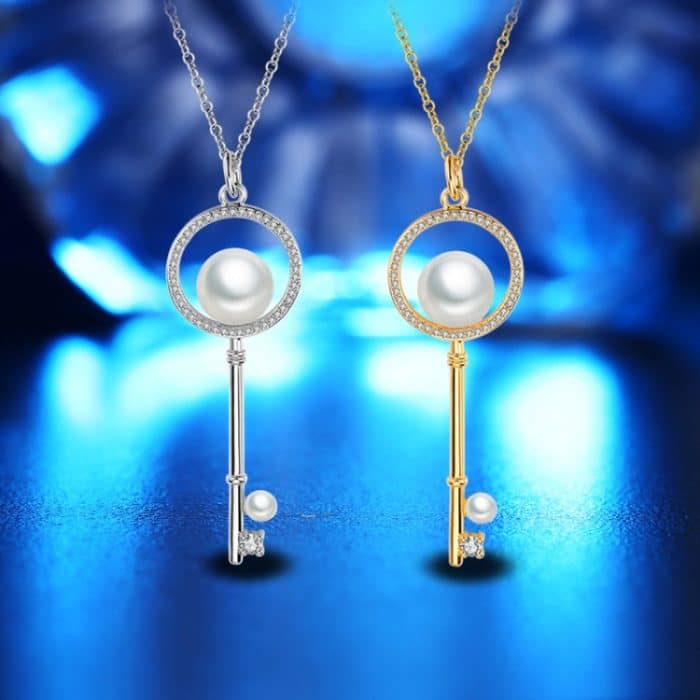 Sommertrend-Diamantform-Perlenschlüssel-Halskette für Frauen – Bild 2