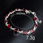 Modisches temperamentvolles Rubin-Armband für Damen (Rot + Silber) – Bild 6