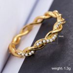 Schlichter, stilvoller Damen-Modellierring mit vollem Strass-Twist (US-Größe: 6) – Bild 5