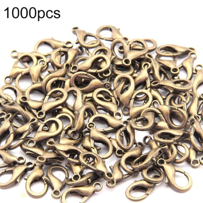 JEWE0318GT.jpg 1000 Stück 12 mm DIY-Schmuckzubehör, hochwertige Legierungs-Hummerkralle – Bild 1