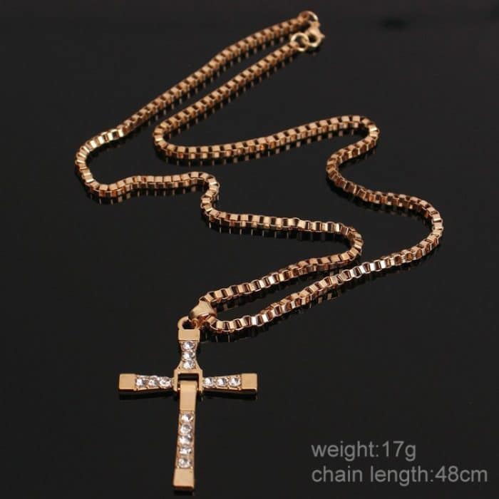 10 Stück modische Halskette mit Strass-Kreuz-Anhänger und verschlüsselter Box – Bild 5