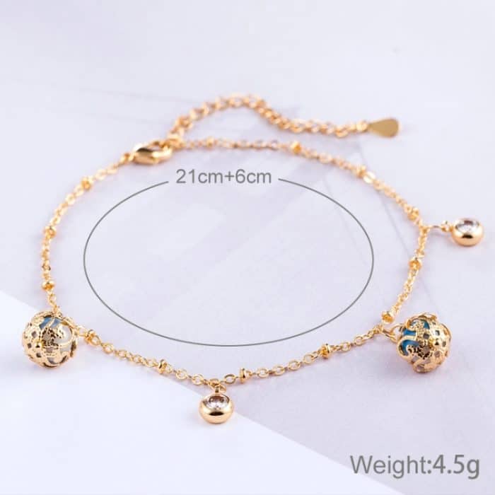 Mode Dame Perlen Zirkon verstellbare All-Match-Armband Braut Hochzeit vergoldet Armband (Gold) – Bild 4