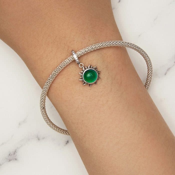 SCC2005-CF Sterling Silber S925 Zirkon Temperaturempfindliche Verfärbung Sonnenform Anhänger Zubehör – Bild 7