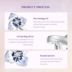 BSR451-E Sterling Silber S925 Weißgold vergoldeter Zirkon-Stiefmütterchen-Ring – Bild 4