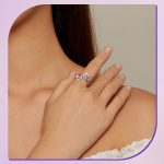 BSR451-E Sterling Silber S925 Weißgold vergoldeter Zirkon-Stiefmütterchen-Ring – Bild 7