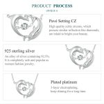 BSN340 Sterling Silber S925 Weißgold vergoldet Zirkon Niedliche Delfin Halskette – Bild 3