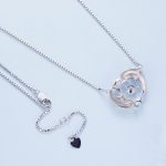 BSN340 Sterling Silber S925 Weißgold vergoldet Zirkon Niedliche Delfin Halskette – Bild 5