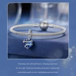 SCC2535 S925 Sterling Silber Halskette Anhänger Zubehör Blaue magische Herzform DIY Armband Perlen – Bild 4