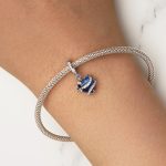 SCC2535 S925 Sterling Silber Halskette Anhänger Zubehör Blaue magische Herzform DIY Armband Perlen – Bild 6