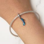 SCC2536 S925 Sterling Silber Halskette Anhänger Zubehör Blaue Magie Tanzschuhe DIY Armband Perlen – Bild 6