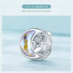 SCC2538 S925 Sterling Silber Halskette Anhänger Zubehör Süße Katze Mond DIY Armband Perlen – Bild 4