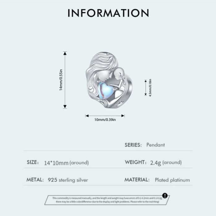 SCC2539 S925 Sterling Silber Halskette Anhänger Zubehör Herz Form Eltern-kind-Mutter Liebe DIY Armband Perlen – Bild 2