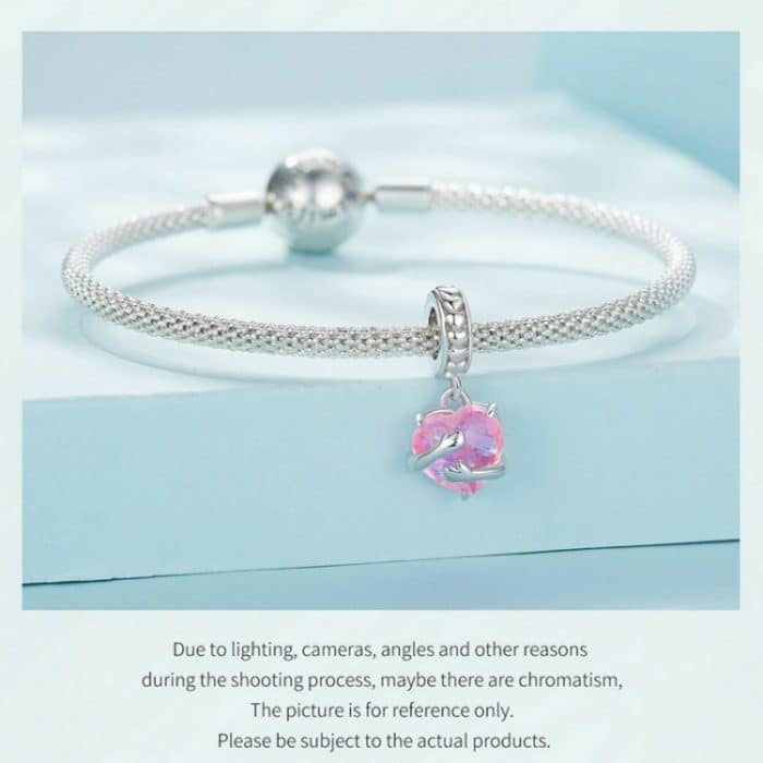 SCC2540 S925 Sterling Silber Halskette Anhänger Zubehör Herz Form Umarmung DIY Armband Perlen – Bild 5