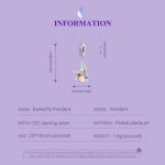 SCC2546 S925 Sterling Silber Halskette Anhänger Zubehör Pastoral Schmetterling DIY Armband Perlen – Bild 5