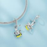 SCC2547 S925 Sterling Silber Niedlicher umgedrehter Affe Anhänger Zubehör DIY Armband Perlen – Bild 6