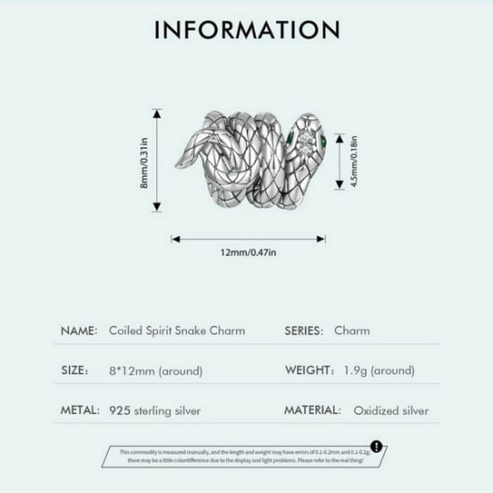 SCC2549 S925 Sterling Silber Spirale Schlange Anhänger Zubehör DIY Armband Perlen – Bild 2