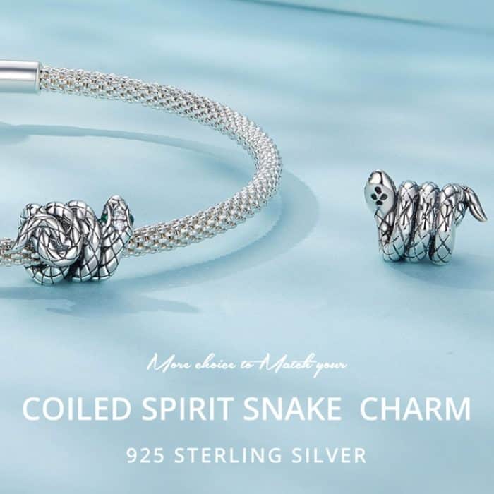 SCC2549 S925 Sterling Silber Spirale Schlange Anhänger Zubehör DIY Armband Perlen – Bild 6