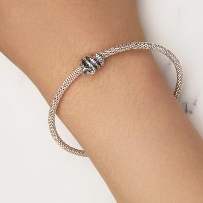 SCC2549 S925 Sterling Silber Spirale Schlange Anhänger Zubehör DIY Armband Perlen – Bild 7