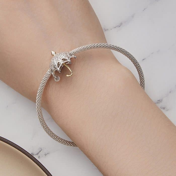 BSC862 S925 Sterling Silber Kleiner Regenschirm Anhänger Zubehör DIY Armband Perlen – Bild 7