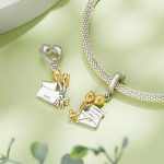 BSC864 S925 Sterling Silber Einladung Form Anhänger Zubehör DIY Armband Perlen – Bild 5