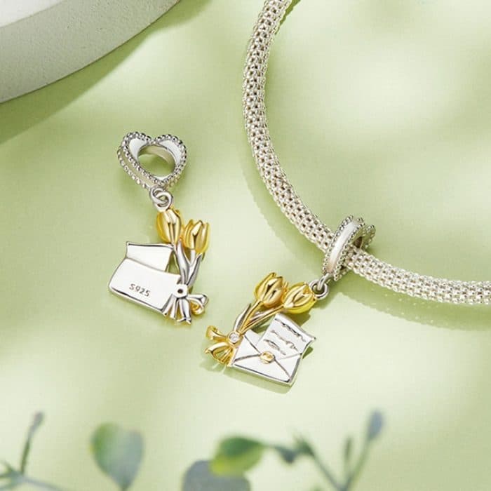 BSC864 S925 Sterling Silber Einladung Form Anhänger Zubehör DIY Armband Perlen – Bild 5