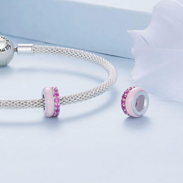 S925 Sterling Silber Doppelschicht Silikon Perlen Anhänger Zubehör DIY Armband Perlen – Bild 7