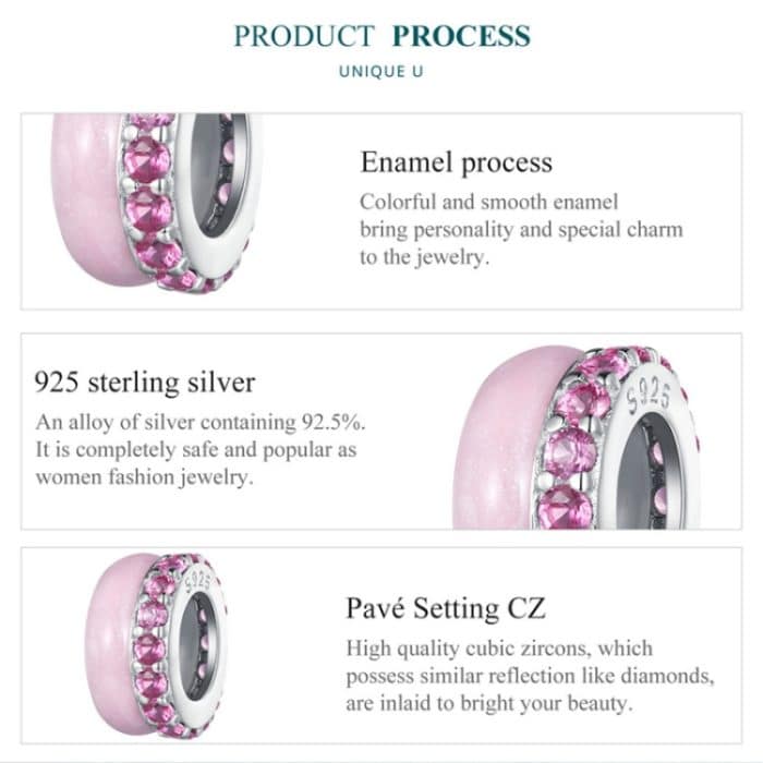 S925 Sterling Silber Doppelschicht Silikon Perlen Anhänger Zubehör DIY Armband Perlen – Bild 3