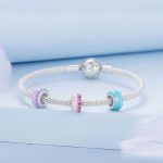 S925 Sterling Silber Doppelschicht Silikon Perlen Anhänger Zubehör DIY Armband Perlen – Bild 5