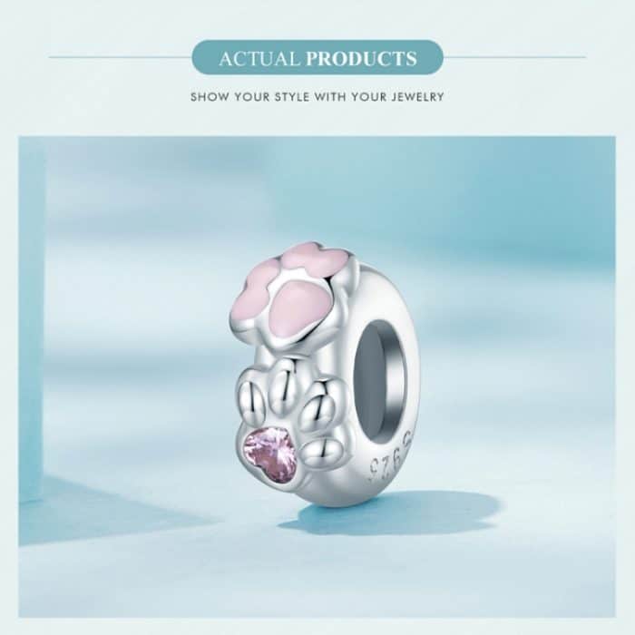 SCC2515 S925 Sterling Silber Katzenkralle Silikonperlen Anhänger Zubehör DIY Armband Perlen – Bild 4