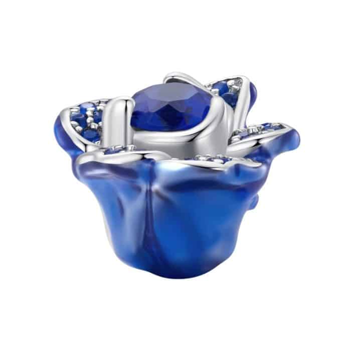 BSC879 S925 Sterling Silber Blaue Zauberin Rose Anhänger Zubehör DIY Armband Perlen – Bild 1