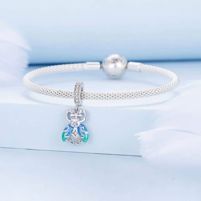 BSC881 S925 Sterling Silber Farbverlauf Skarabäus Anhänger Zubehör DIY Armband Perlen – Bild 5