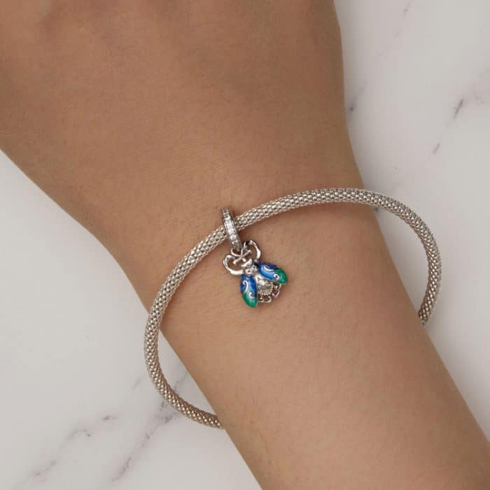 BSC881 S925 Sterling Silber Farbverlauf Skarabäus Anhänger Zubehör DIY Armband Perlen – Bild 7