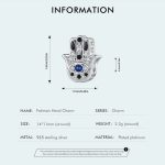 SCC2522 S925 Sterling Silber Hand der Fatima Anhänger Zubehör DIY Armband Perlen – Bild 2