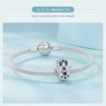 SCC2522 S925 Sterling Silber Hand der Fatima Anhänger Zubehör DIY Armband Perlen – Bild 4
